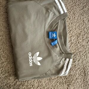 Adidas Taupe Sweatshirt dress with White Accents